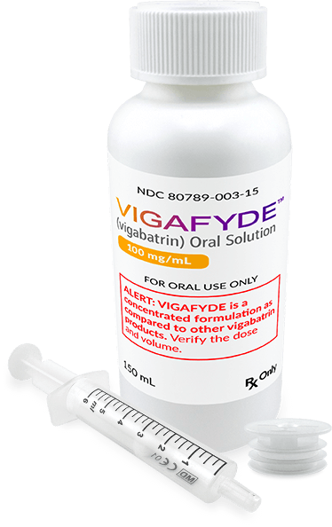 VIGAFYDE medicine bottle and syringe